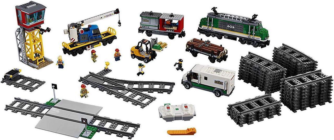 Alt view image 2 of 7 - LEGO City Cargo Train 60198 Remote Control Train Building Set with Tracks for Kids, Top Present and Christmas Gift for Boys and Girls (1226 Pieces)