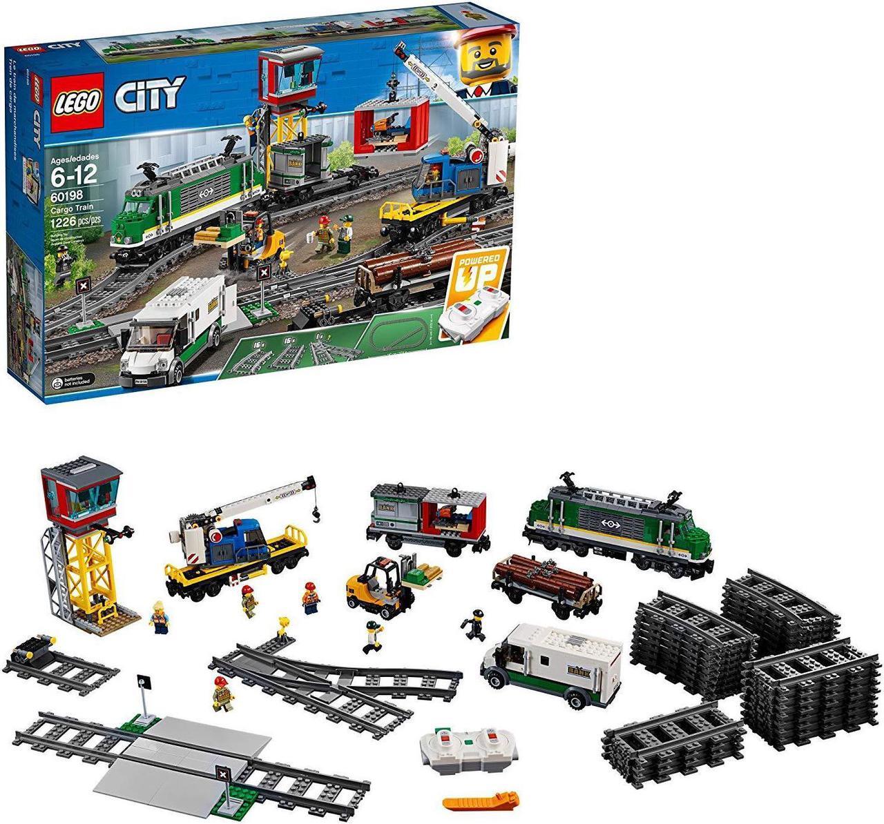 Main image of LEGO City Cargo Train 60198 Remote Control Train Building Set with Tracks for Kids, Top Present and Christmas Gift for Boys and Girls (1226 Pieces)