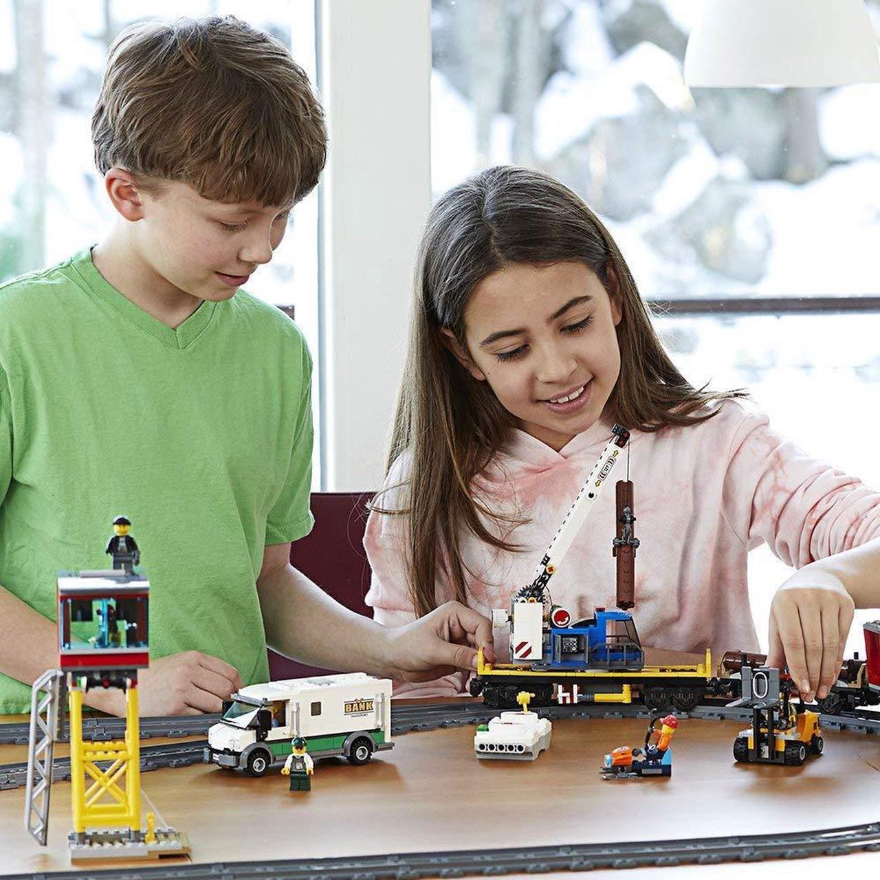Alt view image 3 of 7 - LEGO City Cargo Train 60198 Remote Control Train Building Set with Tracks for Kids, Top Present and Christmas Gift for Boys and Girls (1226 Pieces)