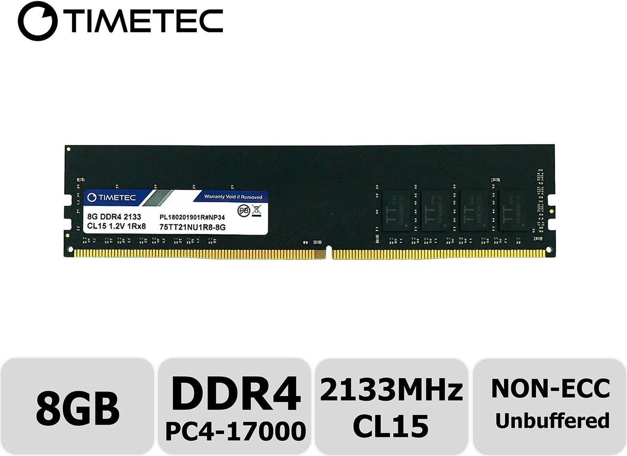 Timetec Hynix IC 8GB DDR4 2133MHz PC4-17000 Unbuffered Non-ECC 1.2V CL15 1Rx8 Single Rank 288 Pin UDIMM Desktop Memory RAM Module Upgrade (8GB)