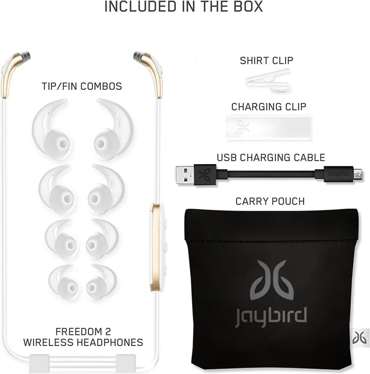 Alt view image 3 of 5 - Jaybird F5-S-G-12PK-T Freedom F5 Wireless Bluetooth Earphones with Mic - Gold
