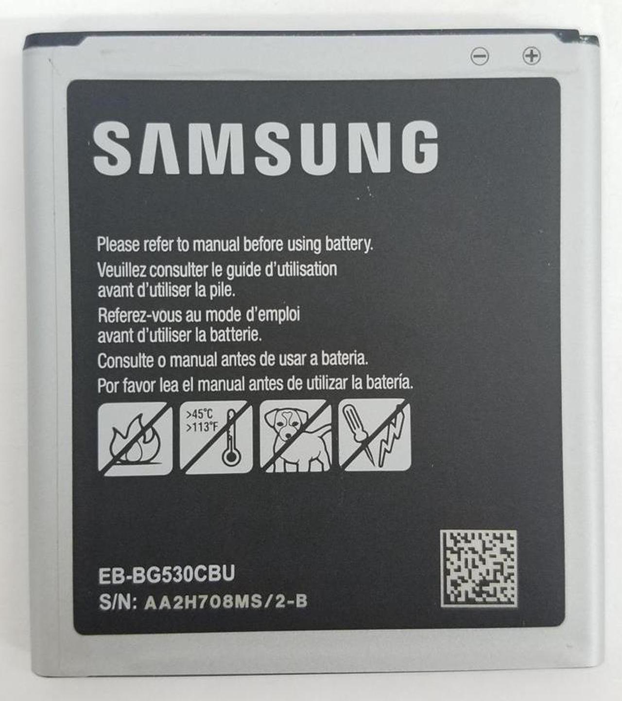 Samsung Galaxy J3 J5 2016 Grand Prime OEM Cell Phone Battery EB-BG530CBU 2600mAh, 3.8V Li-ion