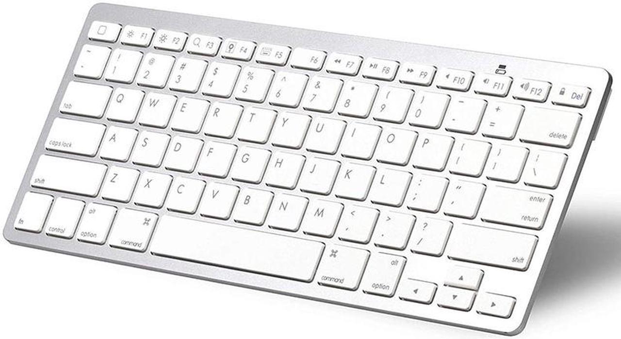 Speedex Slim Wireless Bluetooth keyboard with 78 keys_White & Silver