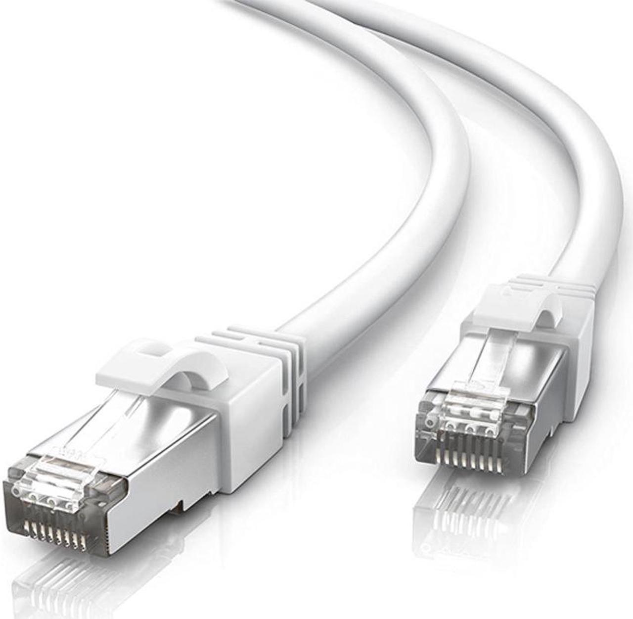 Speedex Cat 7 High-Speed 10 Gigabit FT4/CMR Shielded Patch Cable - White 50 ft.