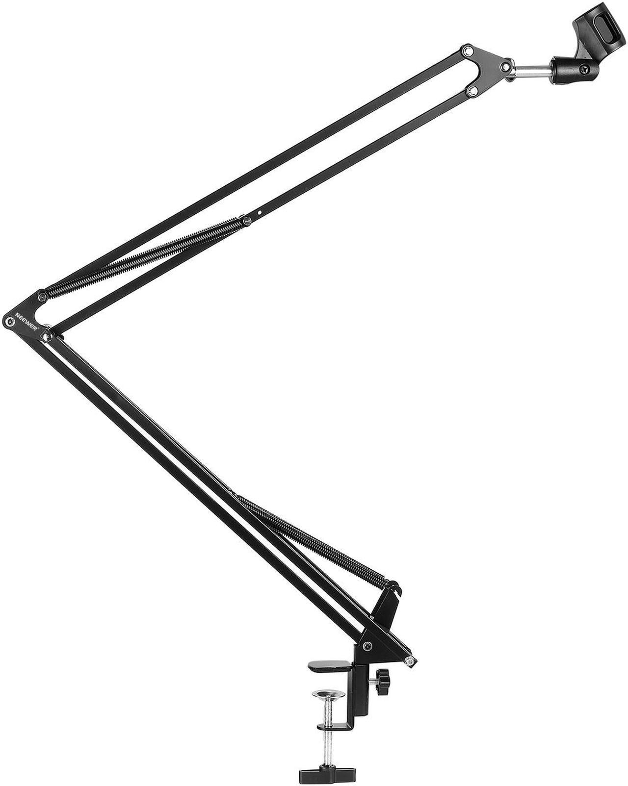Main image of Neewer® NB-39 Adjustable 43.3"/110cm Studio Recording Microphone Suspension Boom Scissor Arm Stand with Microphone Clip & Table Mounting Clamp