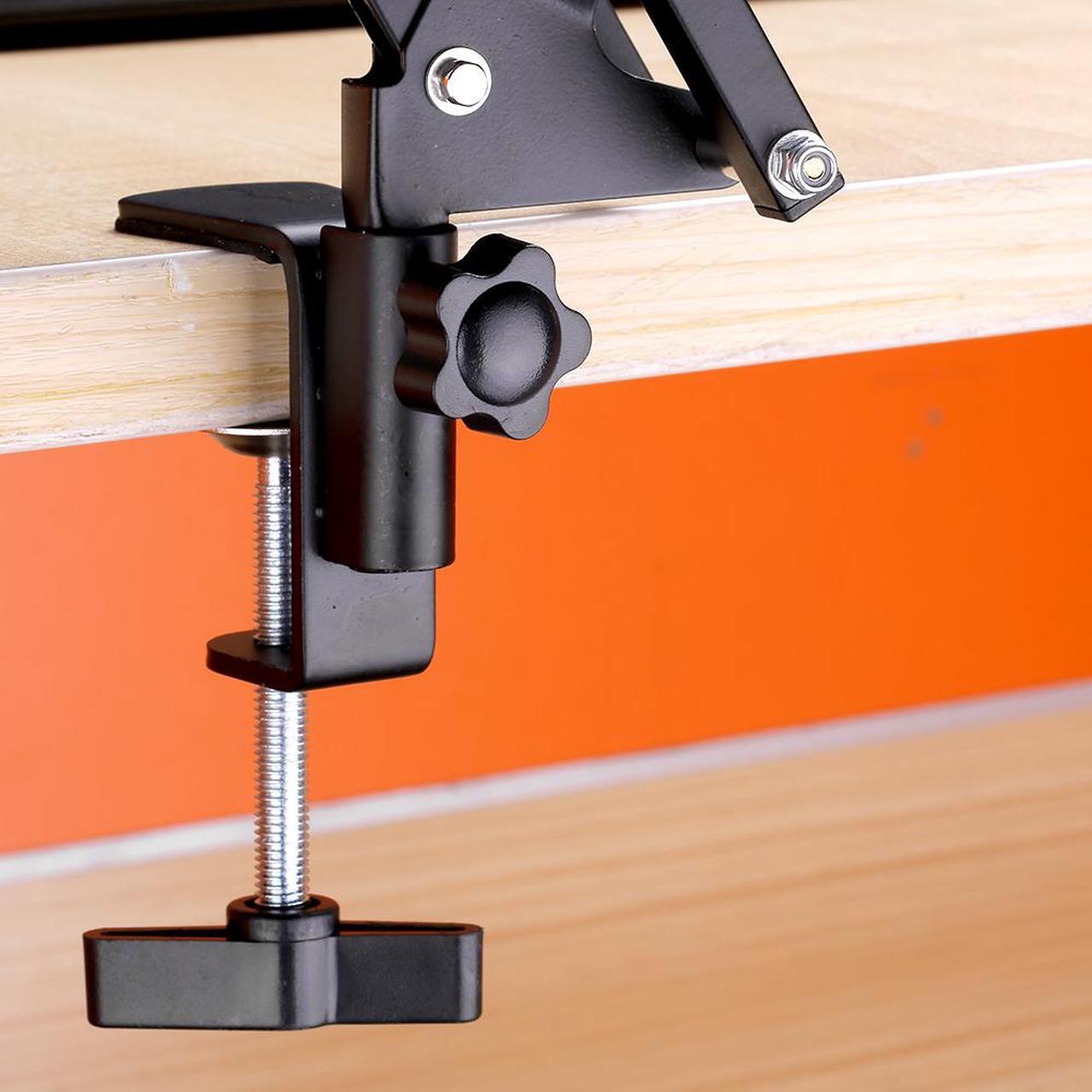 Alt view image 6 of 7 - Neewer® NB-39 Adjustable 43.3"/110cm Studio Recording Microphone Suspension Boom Scissor Arm Stand with Microphone Clip & Table Mounting Clamp