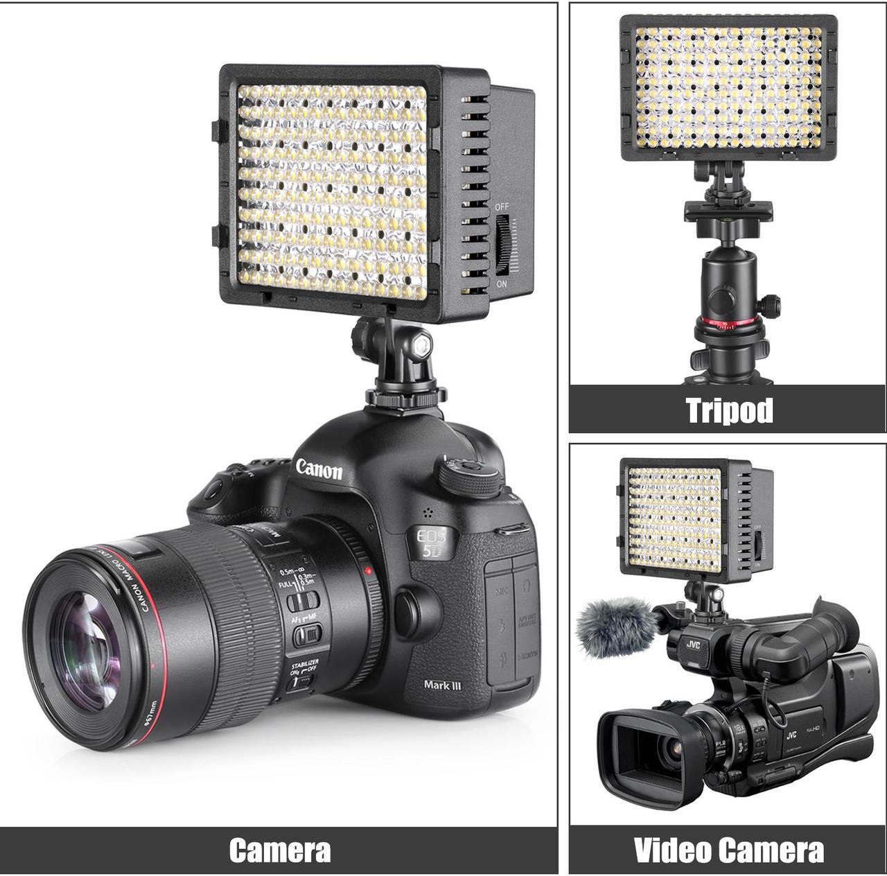 Alt view image 5 of 7 - NEEWER 160 LED CN-160 Dimmable Ultra High Power Panel Digital Camera/Camcorder Video Light, LED Light for Canon, Nikon, Pentax, Panasonic,Sony, Samsung and Olympus Digital SLR Cameras