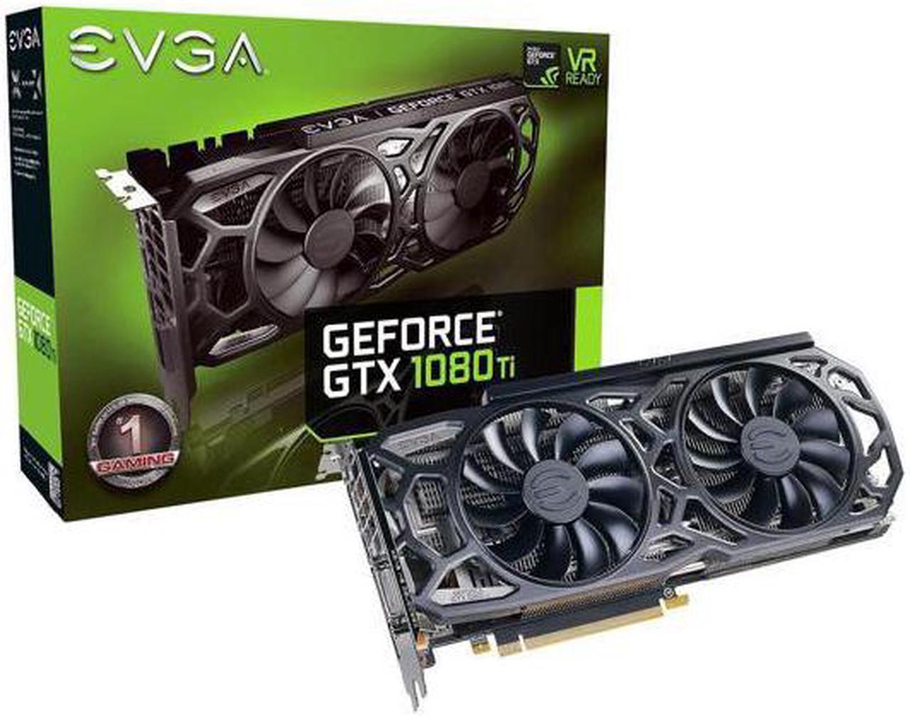 EVGA GeForce GTX 1080 Ti SC Black Edition GAMING, 11G-P4-6393-KR, 11GB GDDR5X, iCX Cooler & LED - Includes Box. Tested