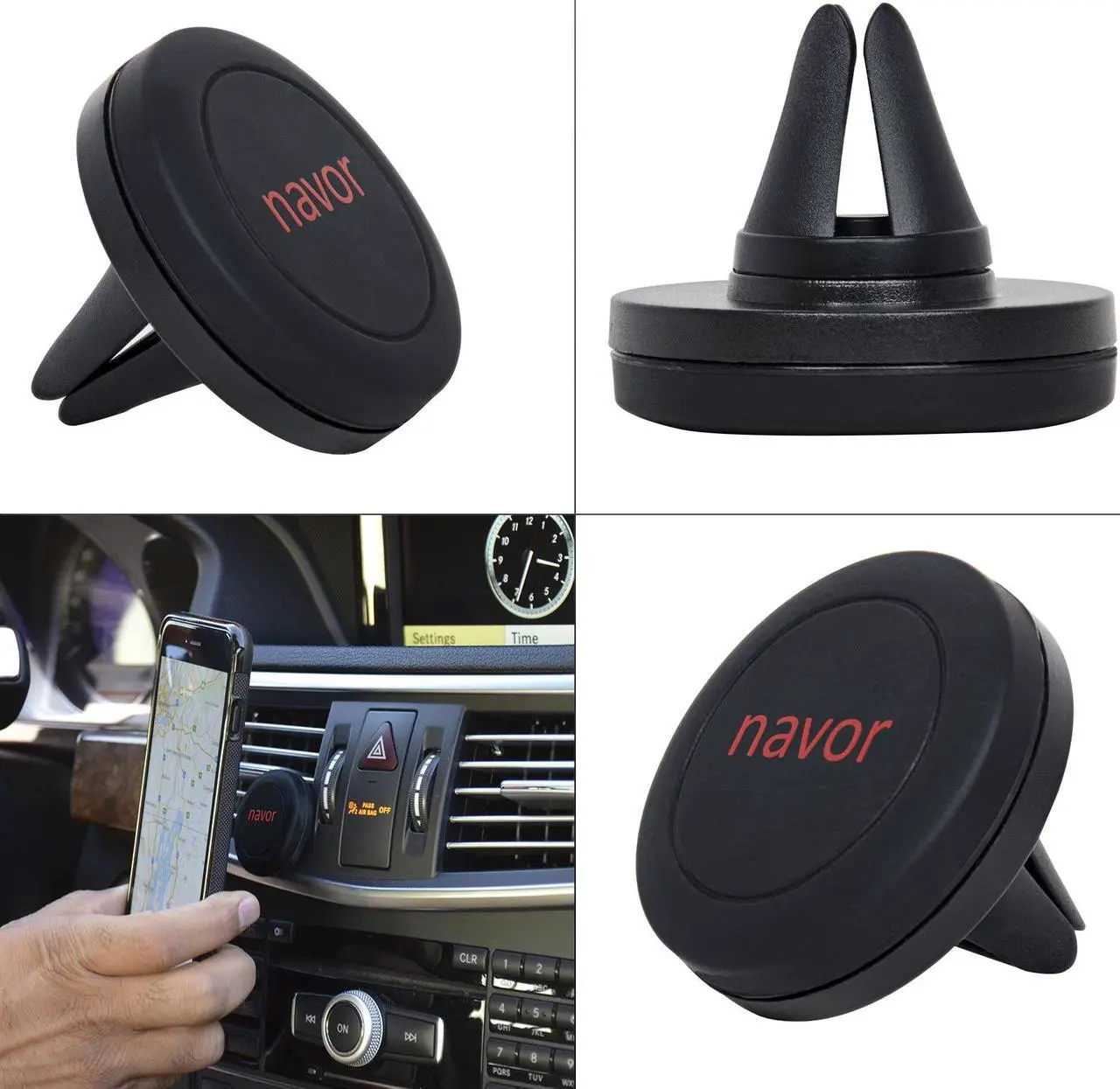 Alt view image 3 of 8 - Navor  Car Mount and iPhone 7 Plus Detachable Magnetic Housing Wallet Case [RFID Protection] [Apple Logo Hole] [Vajio Se