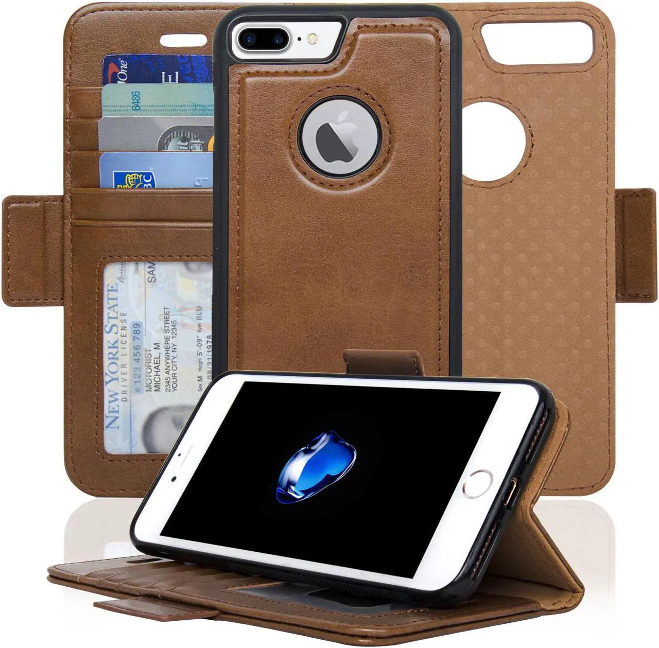 Main image of Navor  iPhone 7 Plus Case Detachable Magnetic Housing Wallet Case [Microfiber Layer to Protect Screen from Scratches wit