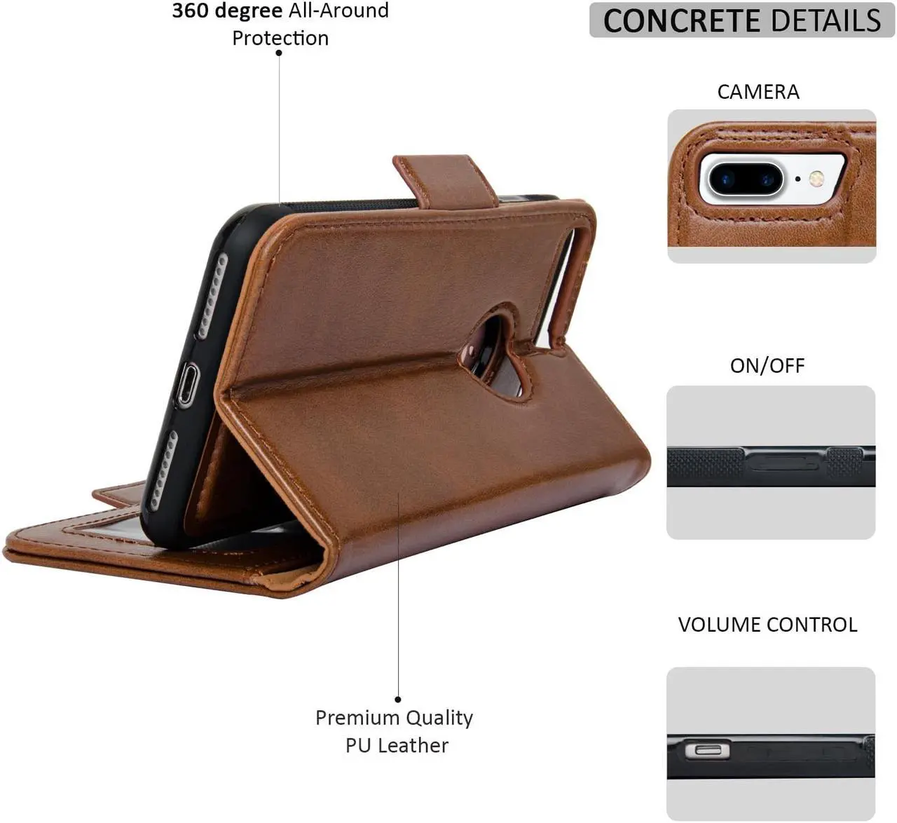Alt view image 5 of 8 - Navor  Car Mount and iPhone 7 Plus Detachable Magnetic Housing Wallet Case [RFID Protection] [Apple Logo Hole] [Vajio Se