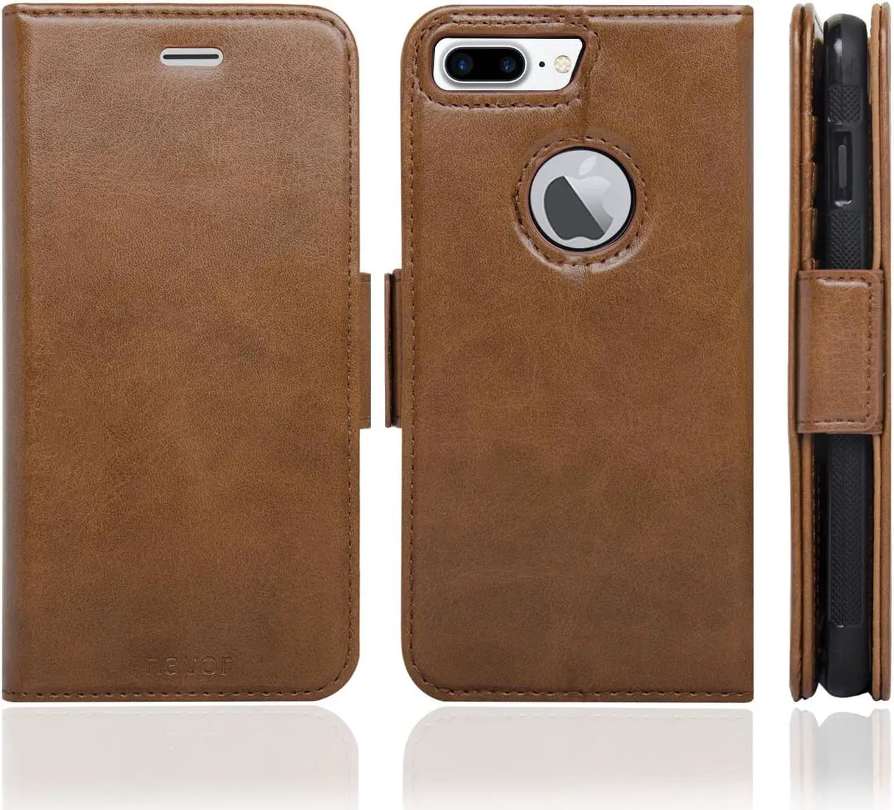 Alt view image 2 of 9 - Navor  iPhone 7 Plus Case Detachable Magnetic Housing Wallet Case [Microfiber Layer to Protect Screen from Scratches wit