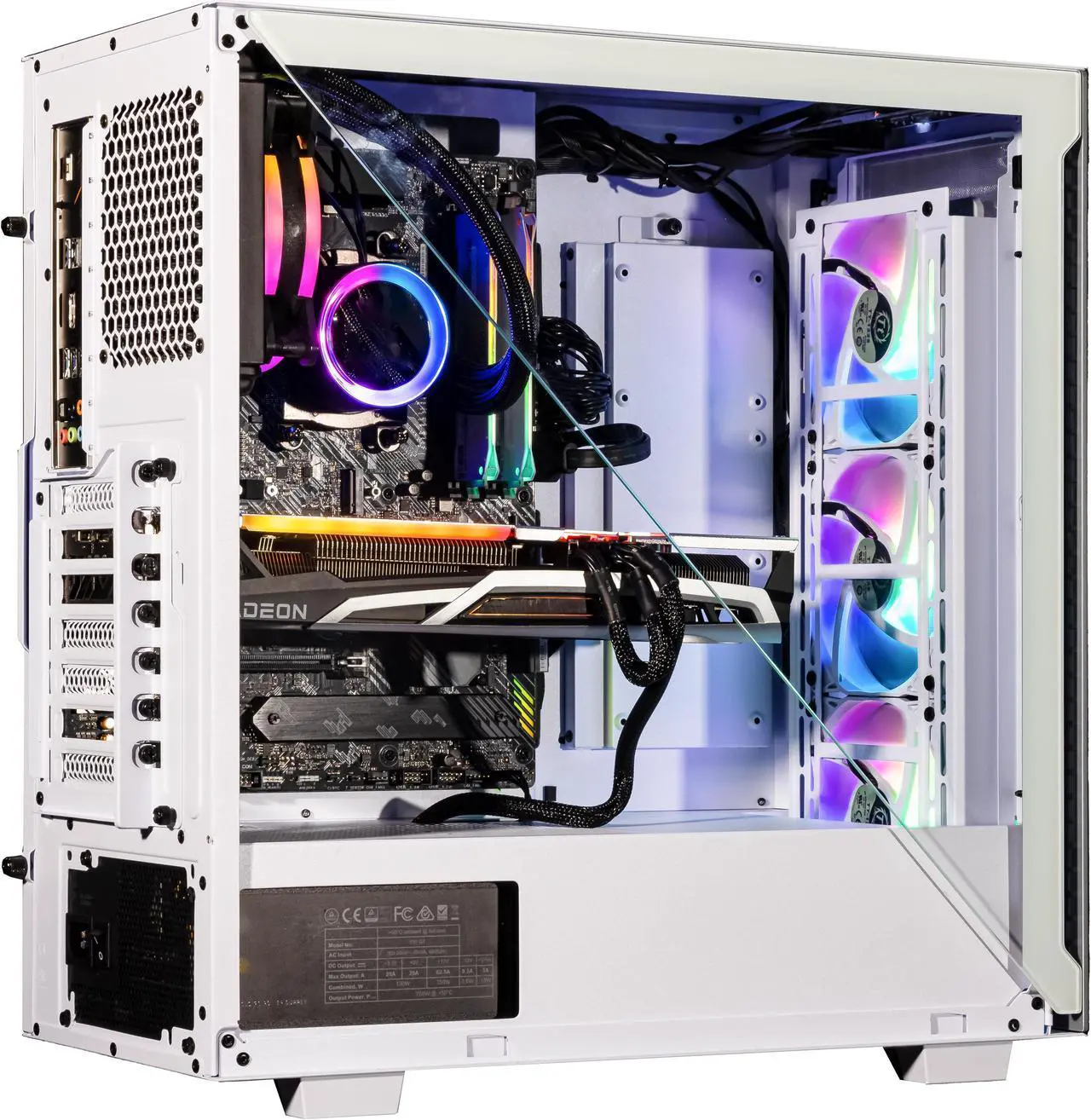 Alt view image 4 of 7 - Velztorm Gladio Custom Built Powerful Gaming Desktop PC White (AMD Ryzen 9 5900X 12-Core, 16GB RAM, 1TB PCIe SSD + 1TB HDD (3.5), Radeon RX 6900 XT, Wifi, Bluetooth, 2xUSB 3.0, 1xHDMI, Win 10 Home)