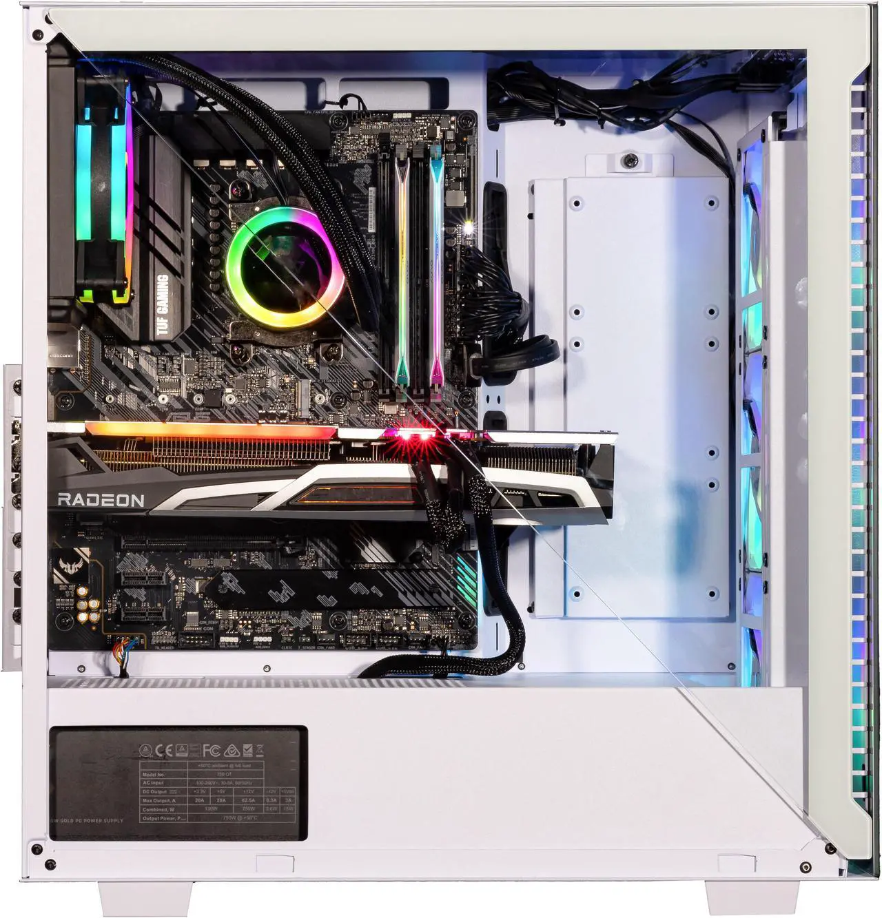 Alt view image 5 of 7 - Velztorm Gladio Custom Built Powerful Gaming Desktop PC White (AMD Ryzen 9 5900X 12-Core, 16GB RAM, 1TB PCIe SSD + 1TB HDD (3.5), Radeon RX 6900 XT, Wifi, Bluetooth, 2xUSB 3.0, 1xHDMI, Win 10 Home)
