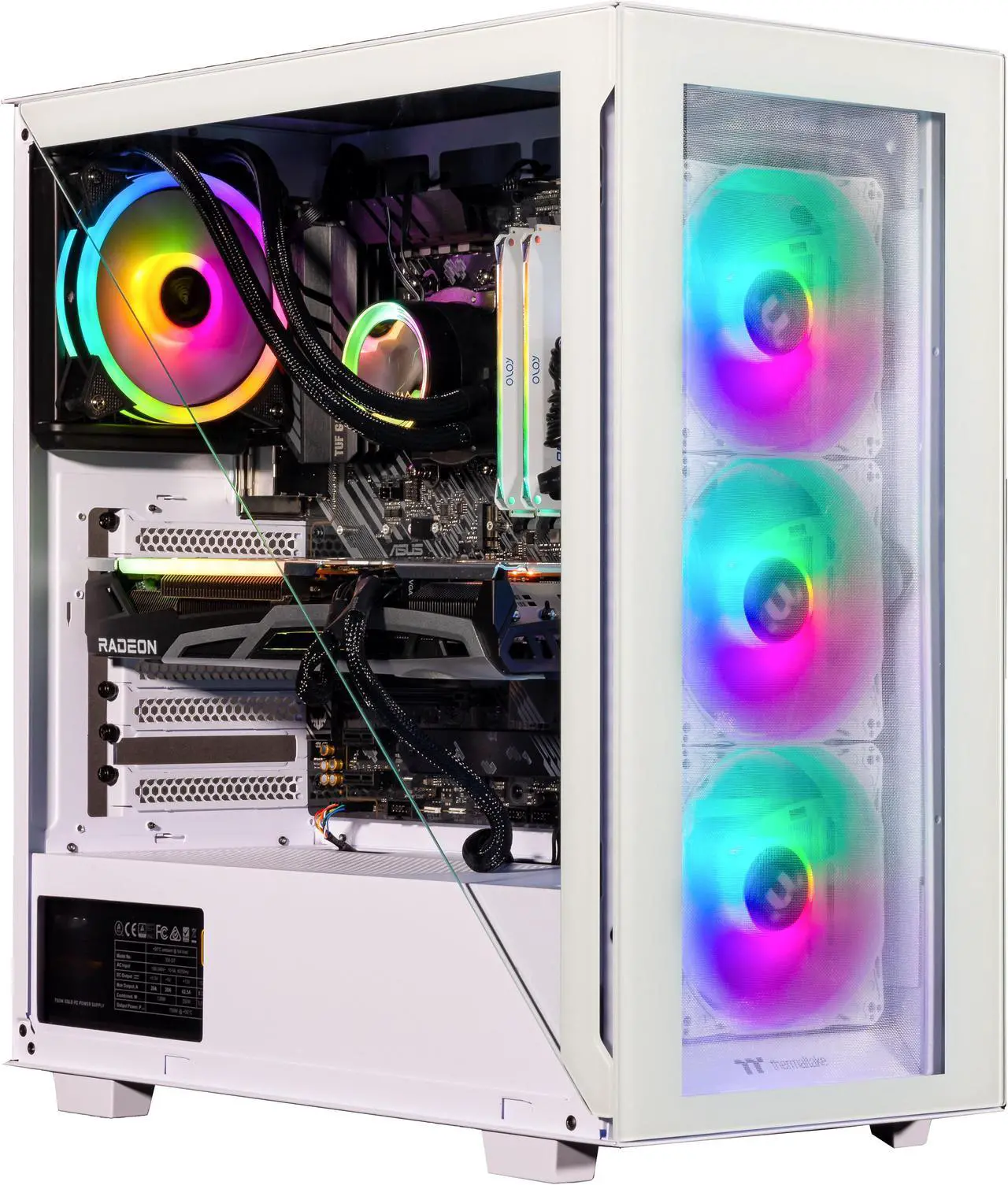 Alt view image 2 of 7 - Velztorm Gladio Custom Built Powerful Gaming Desktop PC White (AMD Ryzen 9 5900X 12-Core, 16GB RAM, 1TB PCIe SSD + 1TB HDD (3.5), Radeon RX 6900 XT, Wifi, Bluetooth, 2xUSB 3.0, 1xHDMI, Win 10 Home)