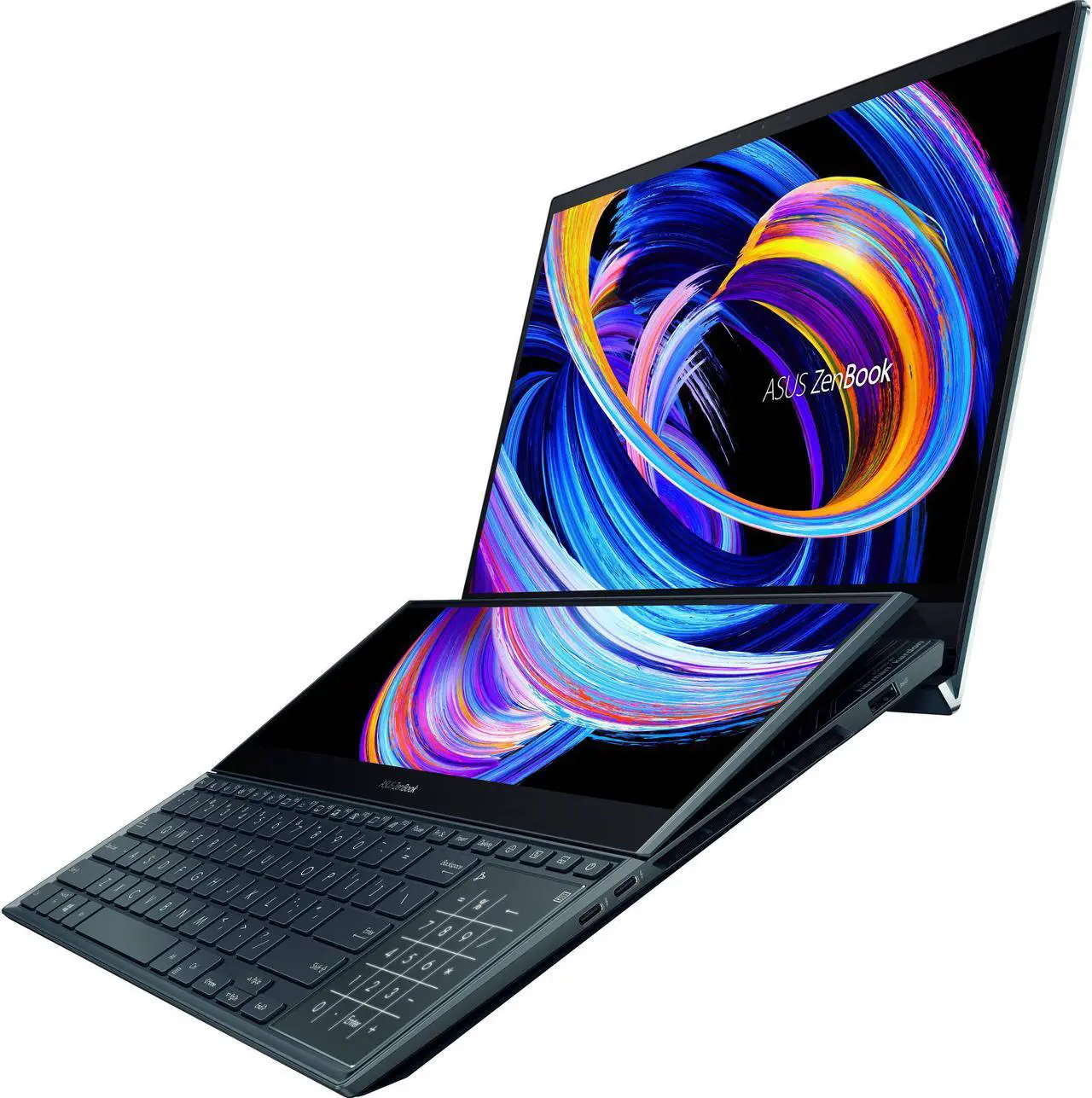 Alt view image 2 of 7 - ASUS Zenbook Pro Duo 15 OLED Home & Business Laptop (Intel i9-12900H 14-Core, 15.6" 60 Hz Touch 4K Ultra HD (3840x2160), GeForce RTX 3060, 32GB LPDDR5 4800MHz RAM, Win 11 Pro) with DV4K Dock