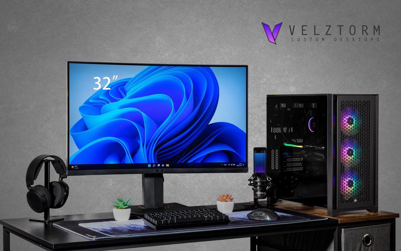 Alt view image 2 of 7 - Velztorm Tentorix Custom PC Gaming Tower (240 mm AIO, AMD Ryzen 7 5800X3D 8-Core, Radeon RX 6900 XT 16GB, 64GB DDR4, 1TB PCIe SSD + 1TB HDD (3.5), AC WiFi, RGB Fans, 750W PSU, BT, Win11H) VELZ0057