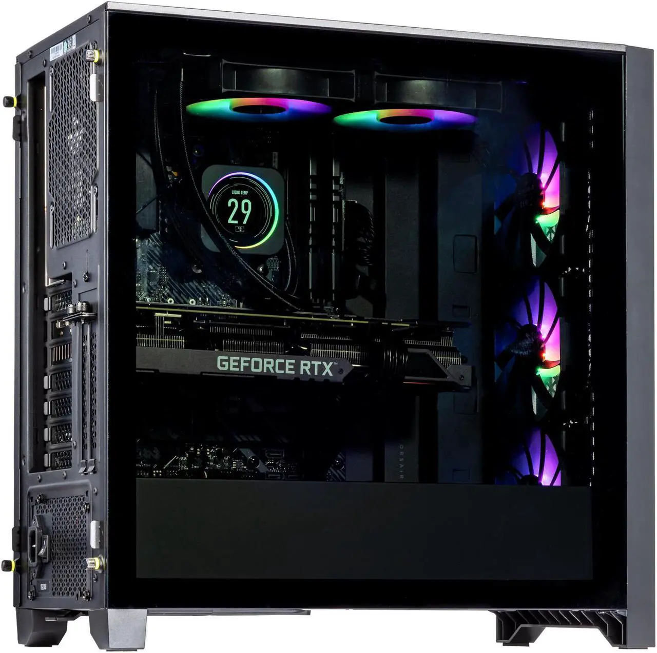 Alt view image 4 of 7 - Velztorm Tentorix Custom PC Gaming Tower (240 mm AIO, AMD Ryzen 7 5800X3D 8-Core, GeForce RTX 3070 8GB, 128GB DDR4, 4TB PCIe SSD + 6TB HDD (3.5), AC WiFi, RGB Fans, 750W PSU, BT, Win 10H) VELZ0057