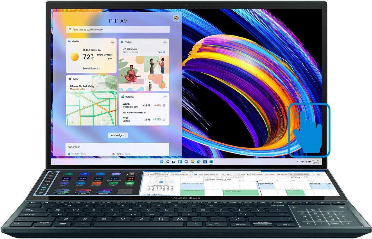 Alt view image 4 of 7 - ASUS ZenBook Pro Duo 15 UX582ZM Gaming & Business Laptop (Intel i7-12700H 14-Core, 15.6" 60Hz Touch 4K Ultra HD (3840x2160), GeForce RTX 3060, Win 11 Pro) with Voyager Backpack