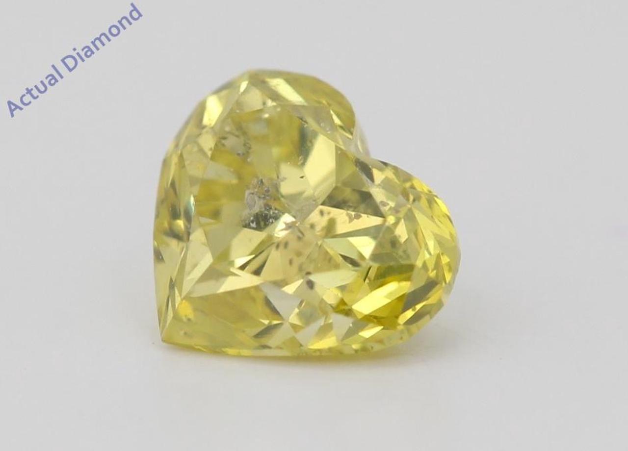 Heart Loose Diamond (1.08 Ct,Fancy Vivid Yellow(Color Enhanced) Color,SI2(Drilled) Clarity) IGL Certified