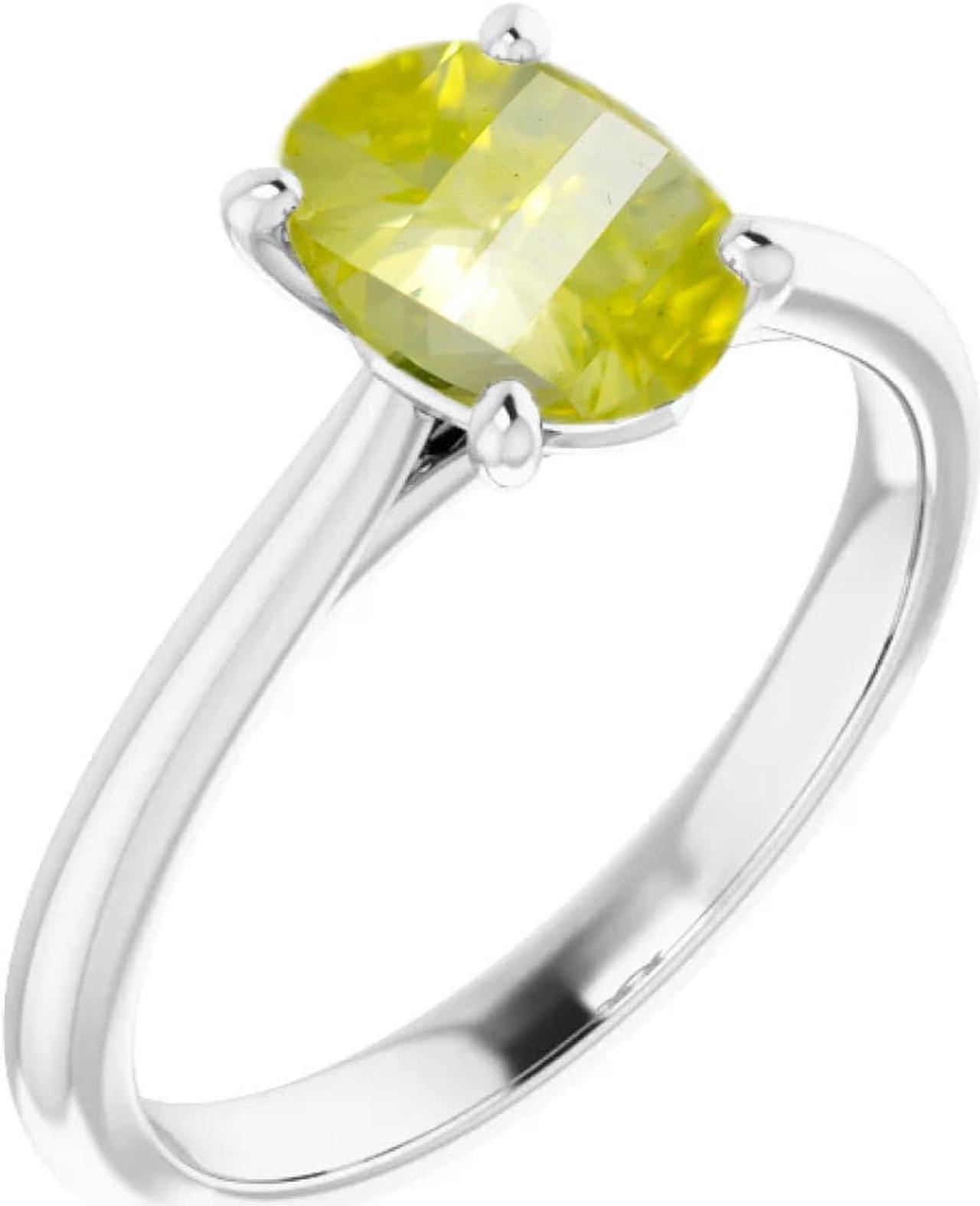 Millennial Sunrise (Branded Shape) Diamond Ring 14k White (0.43 Ct Yellow/green(Irradiated) VS Clarity)