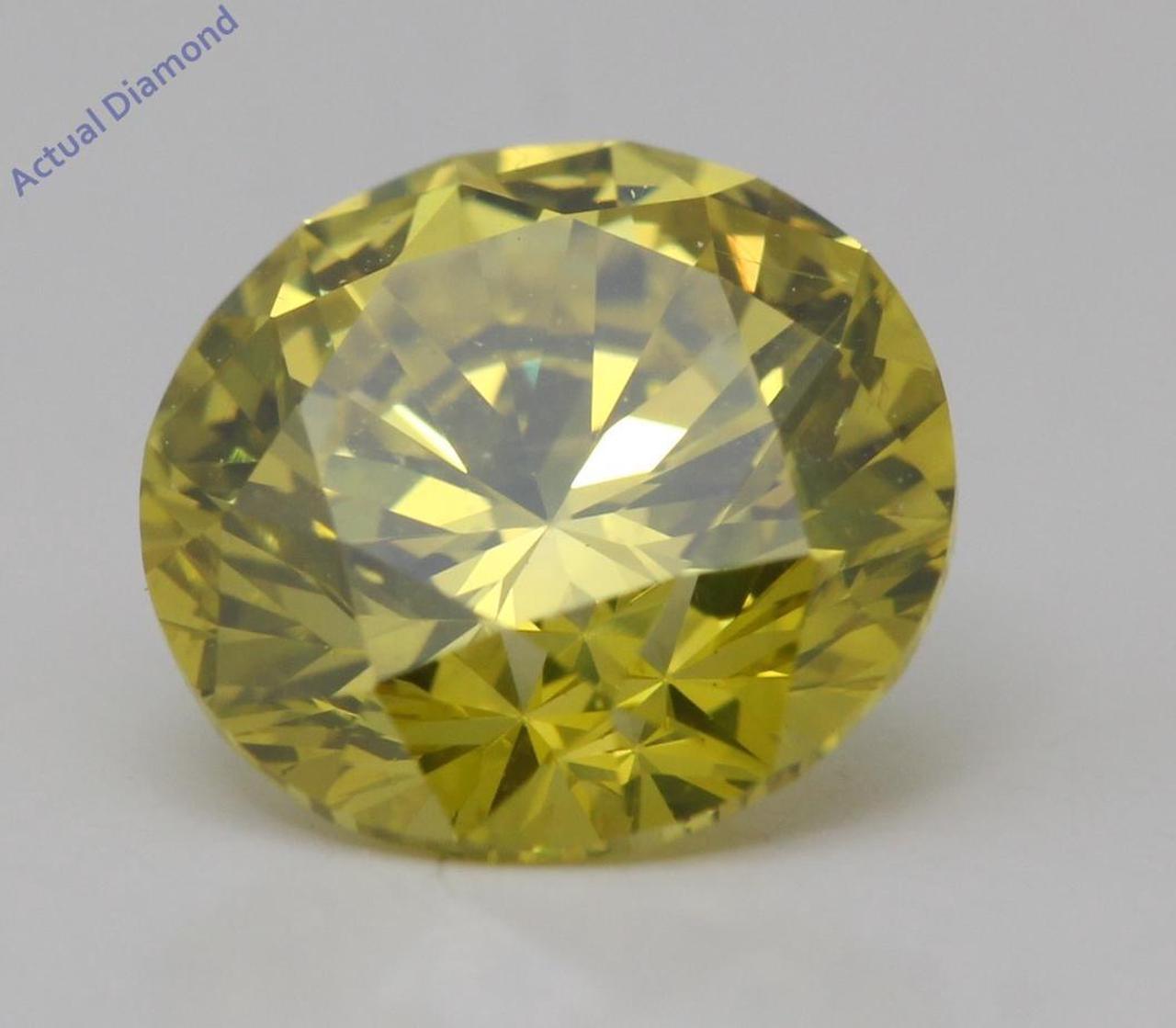 Cushion Natural Mined Loose Diamond (2.17 Ct Intense Yellow(Irradiated) SI2(Enhanced) Clarity) IGL