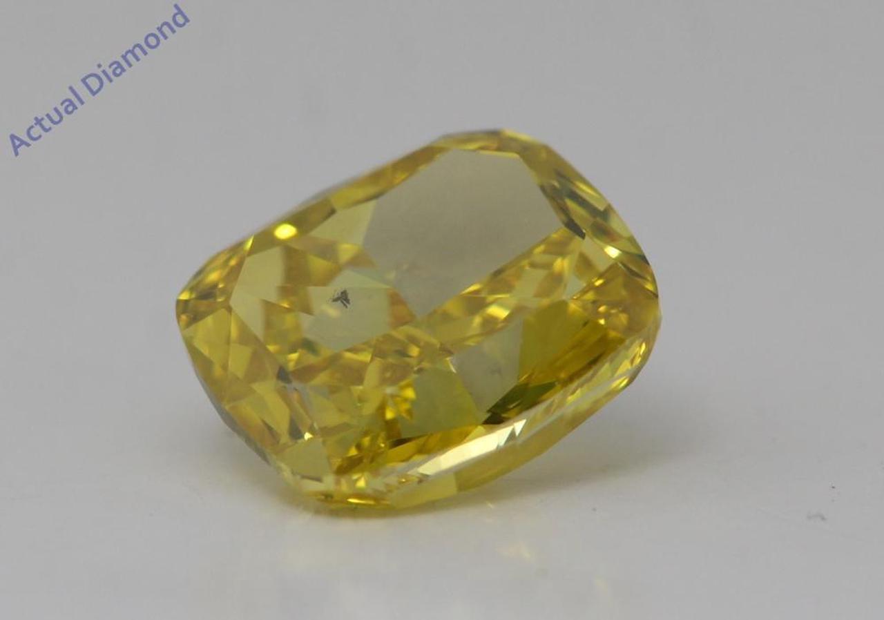 Round Natural Mined Loose Diamond (2.01 Ct Yellow(Irradiated) SI1(Enhanced Drilled) Clarity) IGL