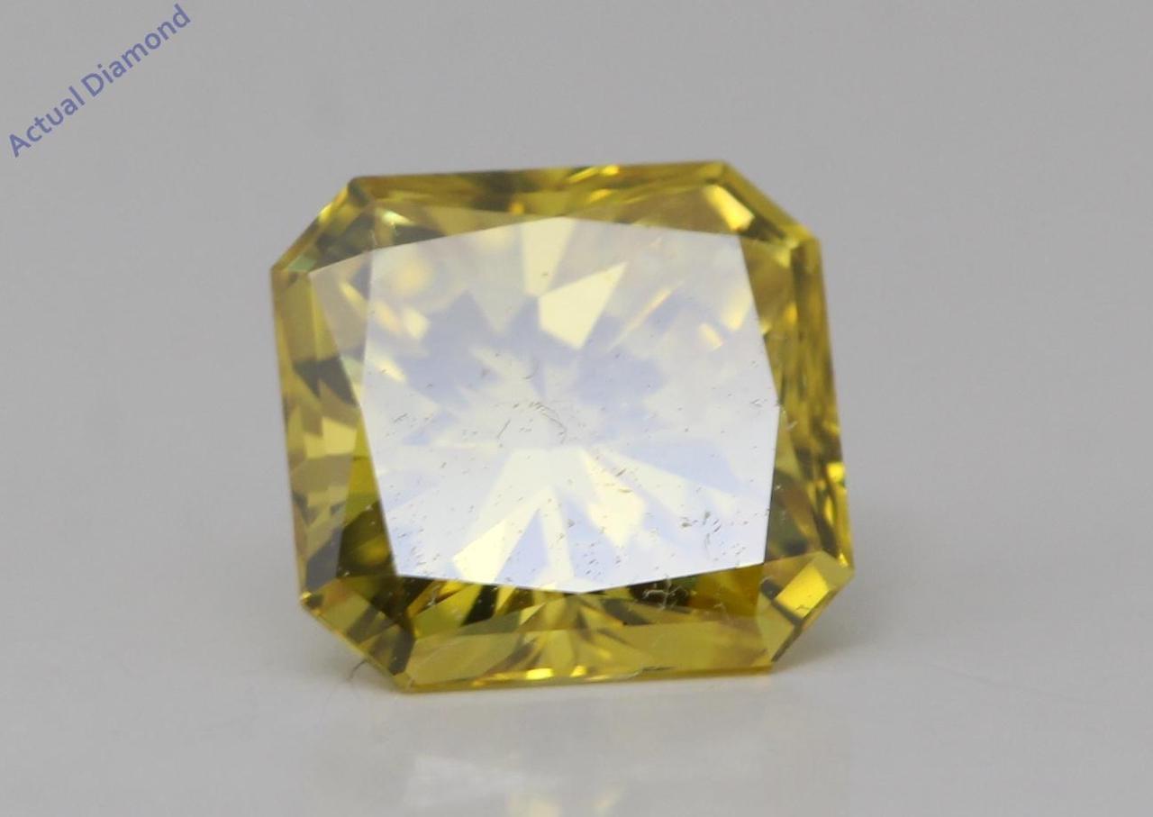 Radiant Natural Mined Loose Diamond (1.33 Ct Intense Yellow(Irradiated) VS2(Enhanced) Clarity) IGL