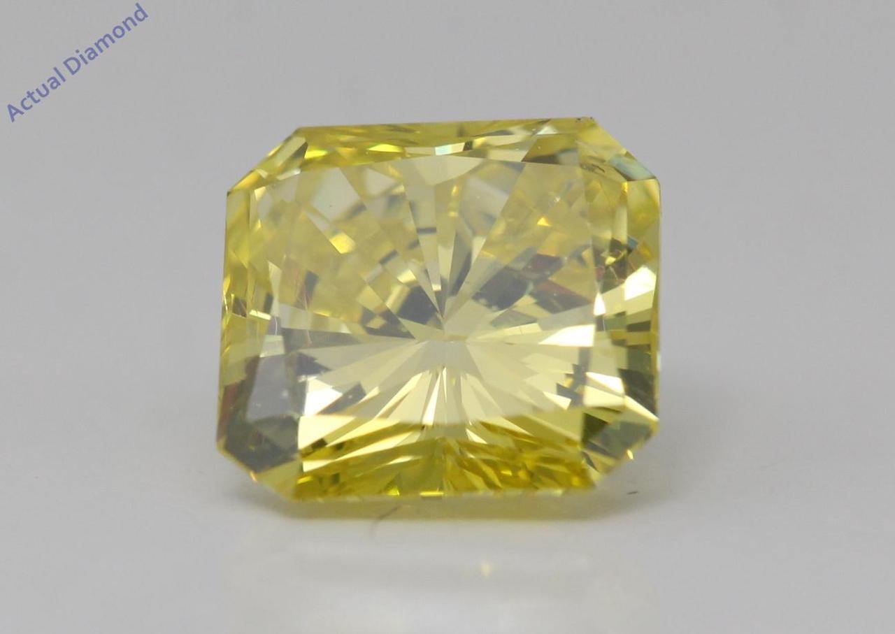 Radiant Natural Mined Loose Diamond (1.4 Ct Fancy Intense Yellow(Irradiated) VS2(Enhanced) Clarity) IGL