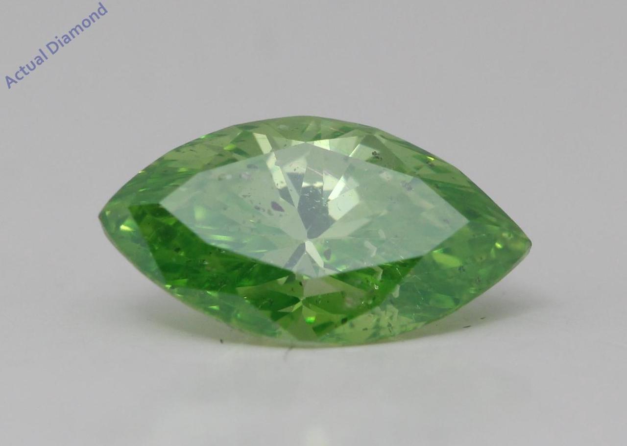 Marquise Natural Mined Loose Diamond (1 Ct Fancy Intense Green(Irradiated) SI1(Enhanced) Clarity) IGL