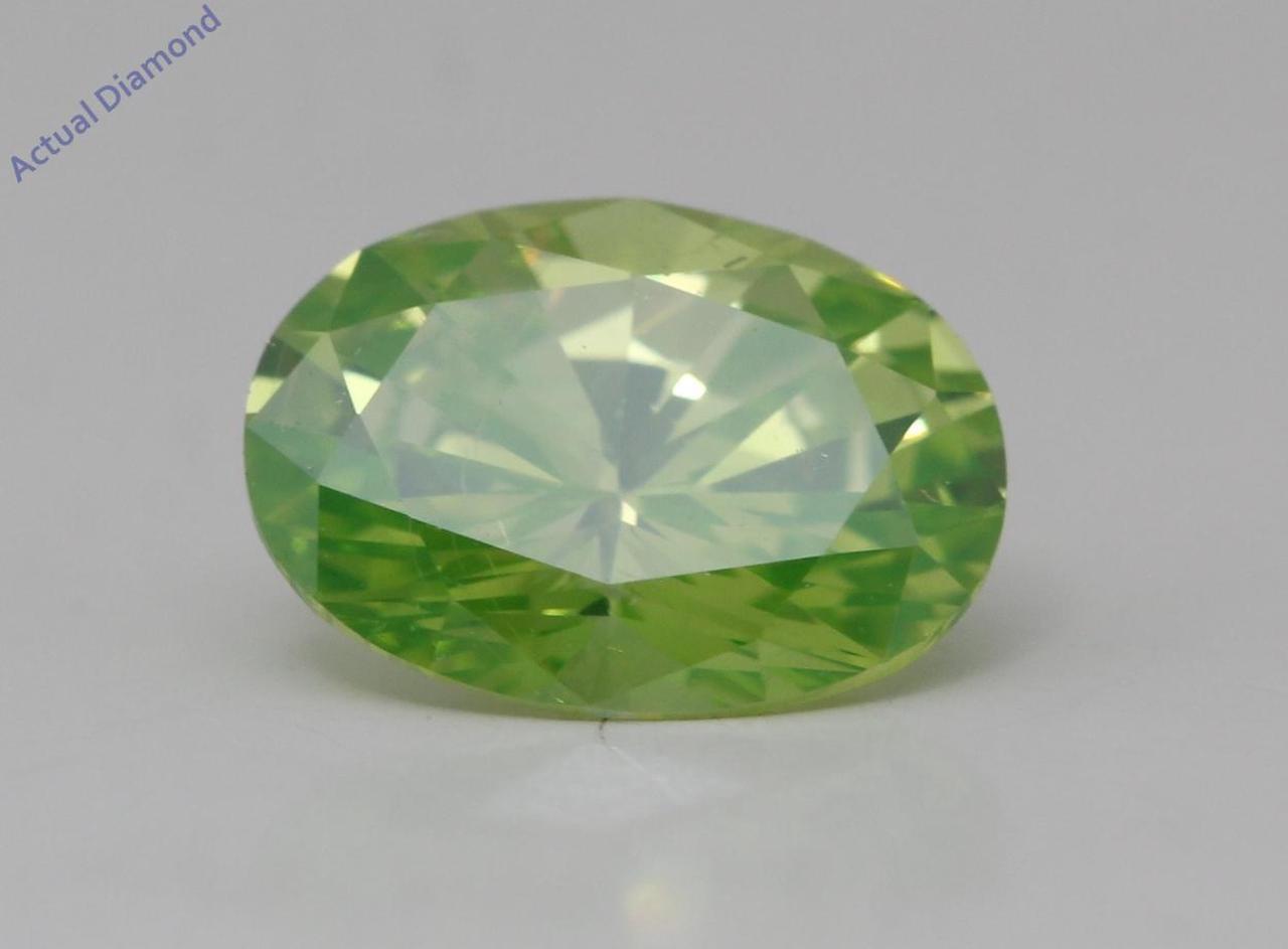 Oval Natural Mined Loose Diamond (1.07 Ct Fancy Intense Green(Irradiated) VS1(Enhanced) Clarity) IGL