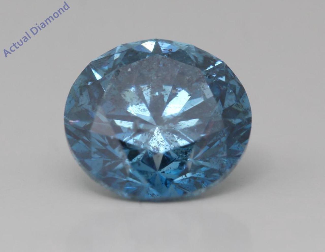 Round Natural Mined Loose Diamond (3.05 Ct,Fancy Intense Blue(Irradiated) Color,I1(Enhanced) Clarity) IGL