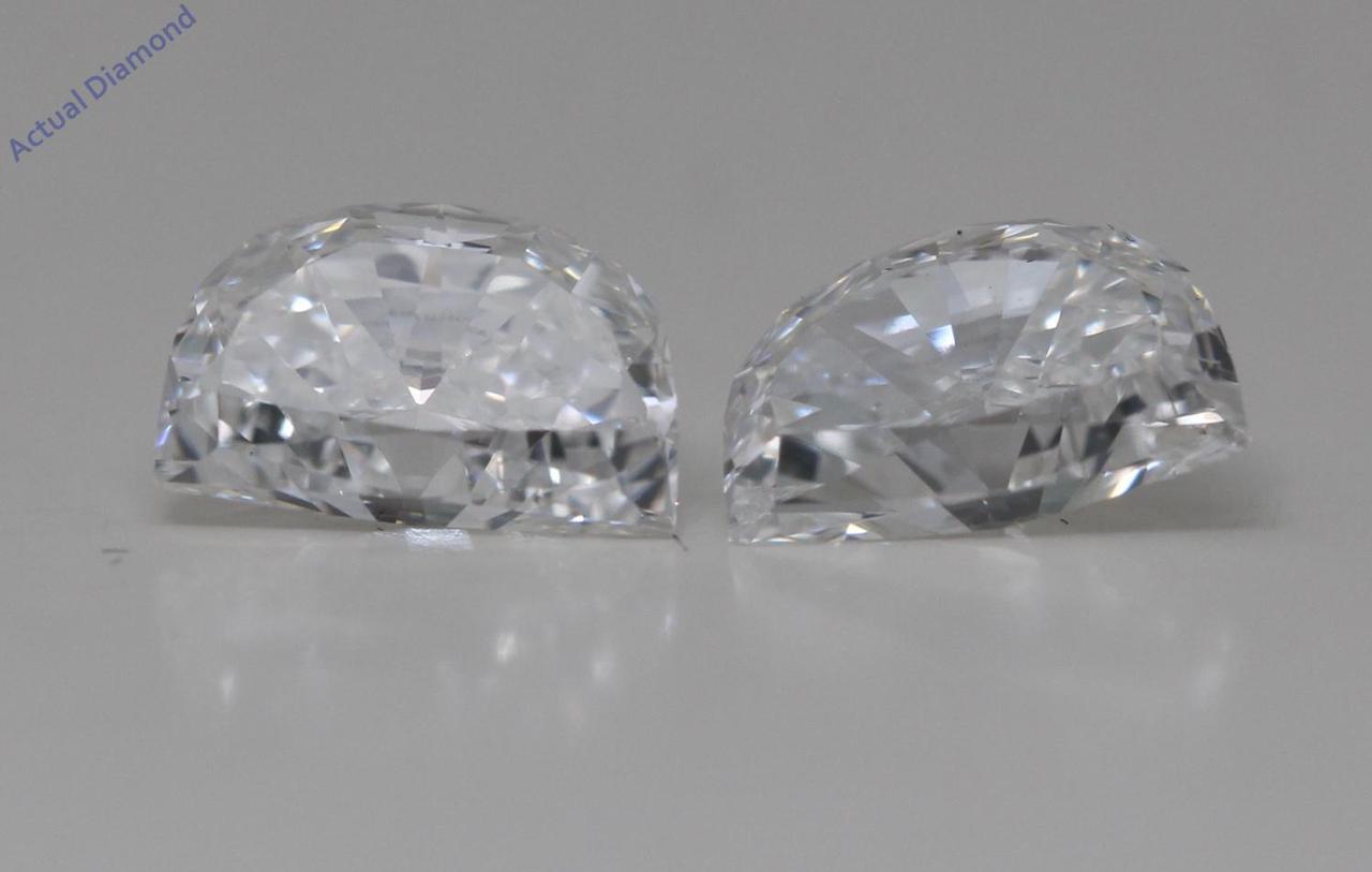 A Pair of Half Moon Cut Natural Mined Loose Diamonds (1.1 Ct,F Color,VS1-SI1 Clarity) GIA Certified