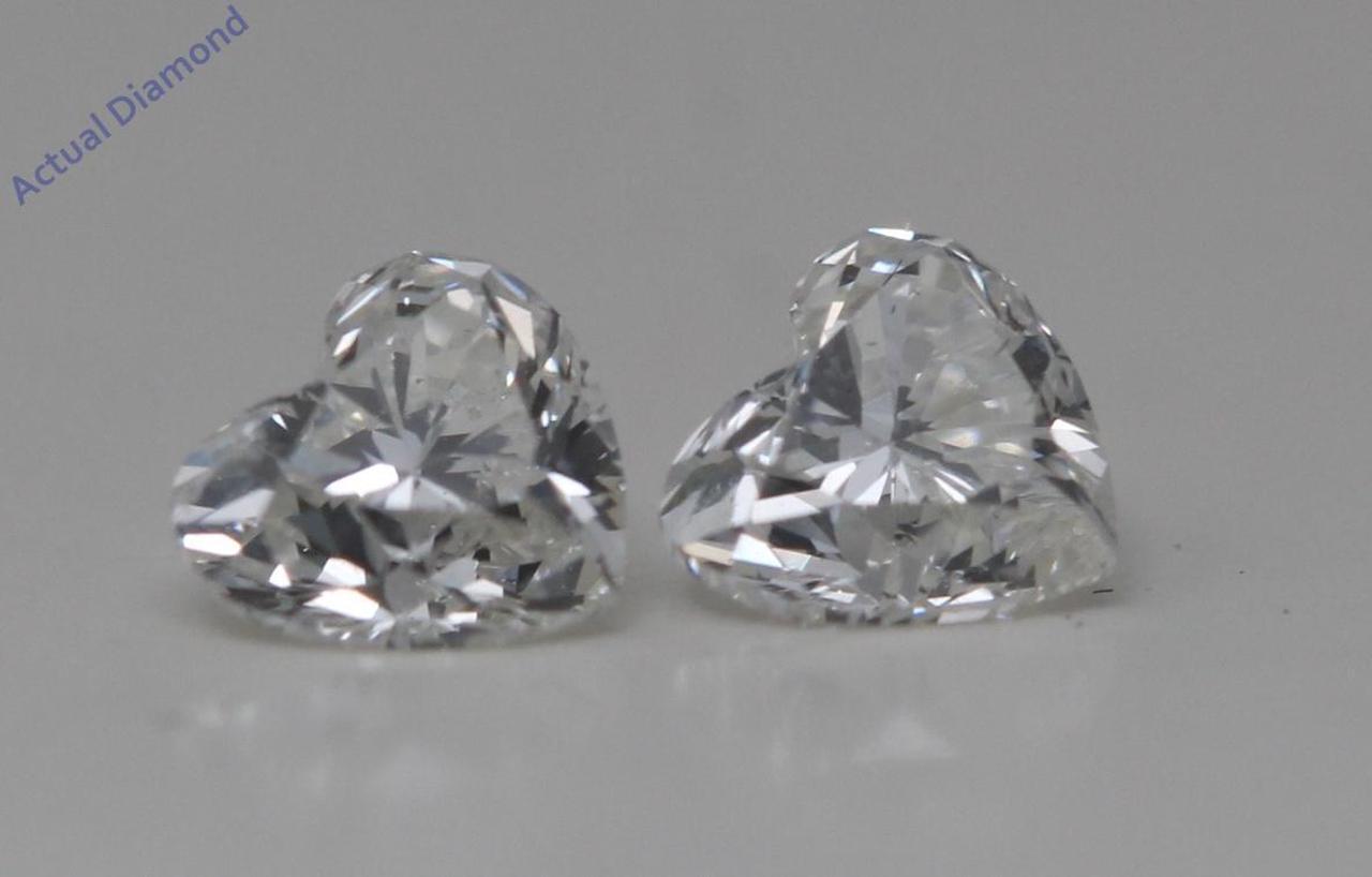 A Pair of Heart Cut Natural Mined Loose Diamonds (0.6 Ct,I Color,VS2-SI1 Clarity)