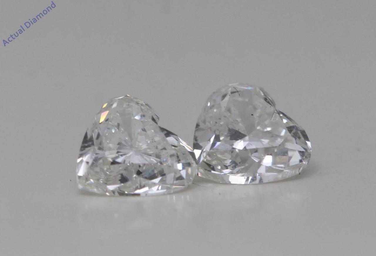 A Pair of Heart Cut Natural Mined Loose Diamonds (0.83 Ct,I Color,SI2 Clarity)