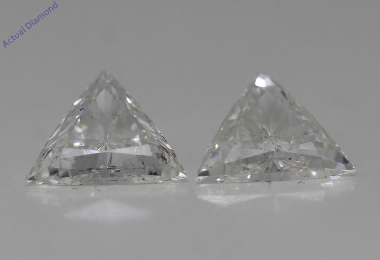 A Pair of Triangle Cut Natural Mined Loose Diamonds (0.84 Ct,I Color,SI2 Clarity)