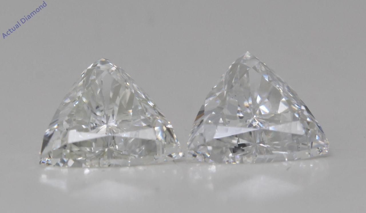 A Pair of Trilliant Cut Natural Mined Loose Diamonds (1.63 Ct,H Color,VS2 Clarity)