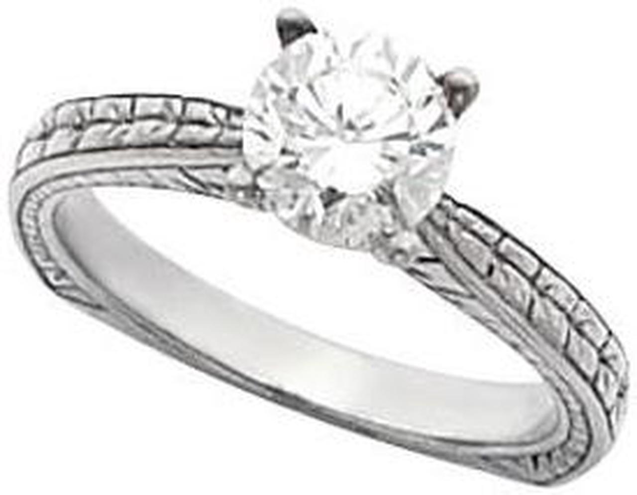 Round Diamond Solitaire Engagement Ring 14k White Gold 1 Ct, (F-G Color, SI Clarity)