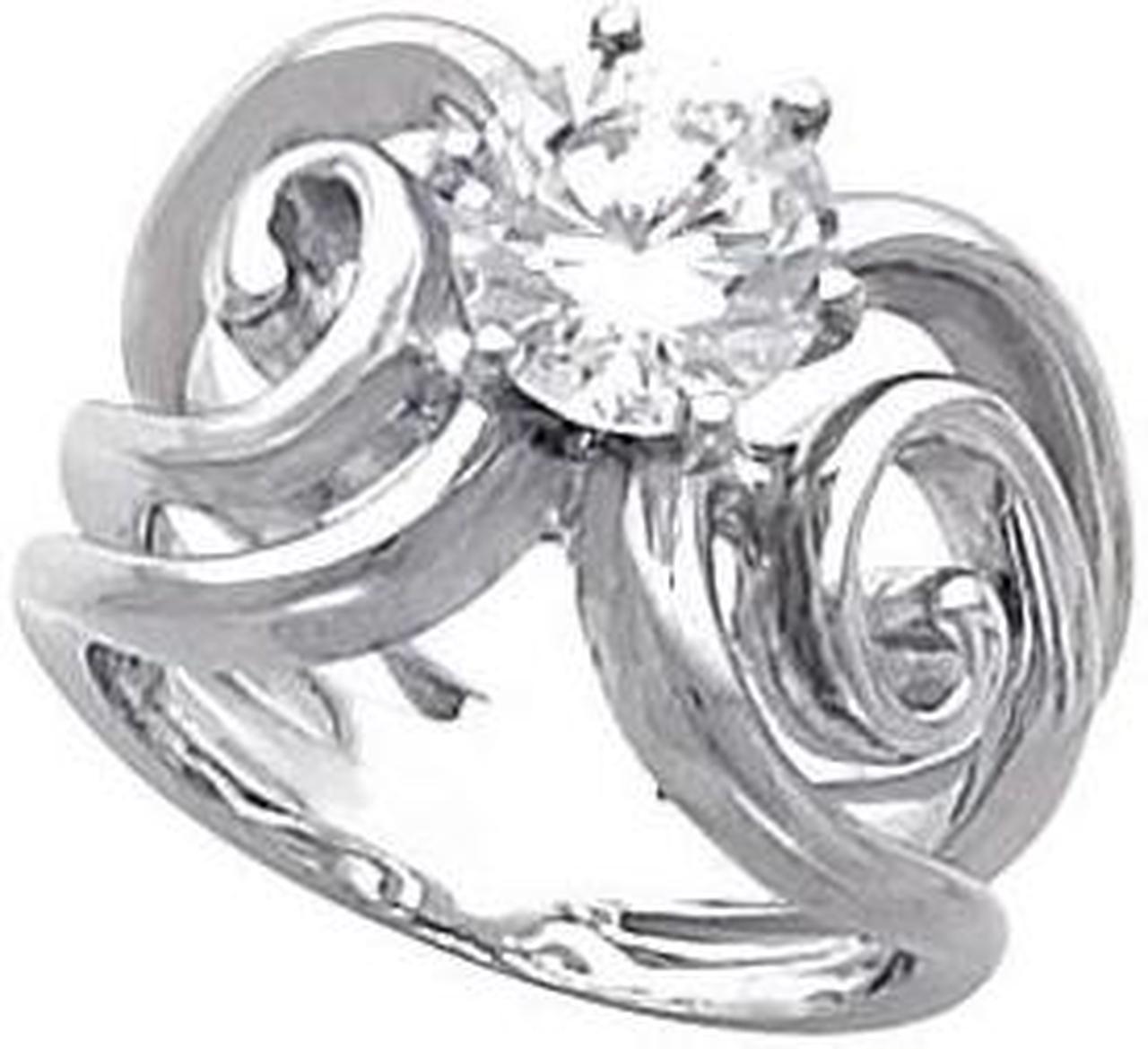 Round Diamond Solitaire Engagement Ring 14k White Gold 1 Ct, (I-J Color, VS Clarity)