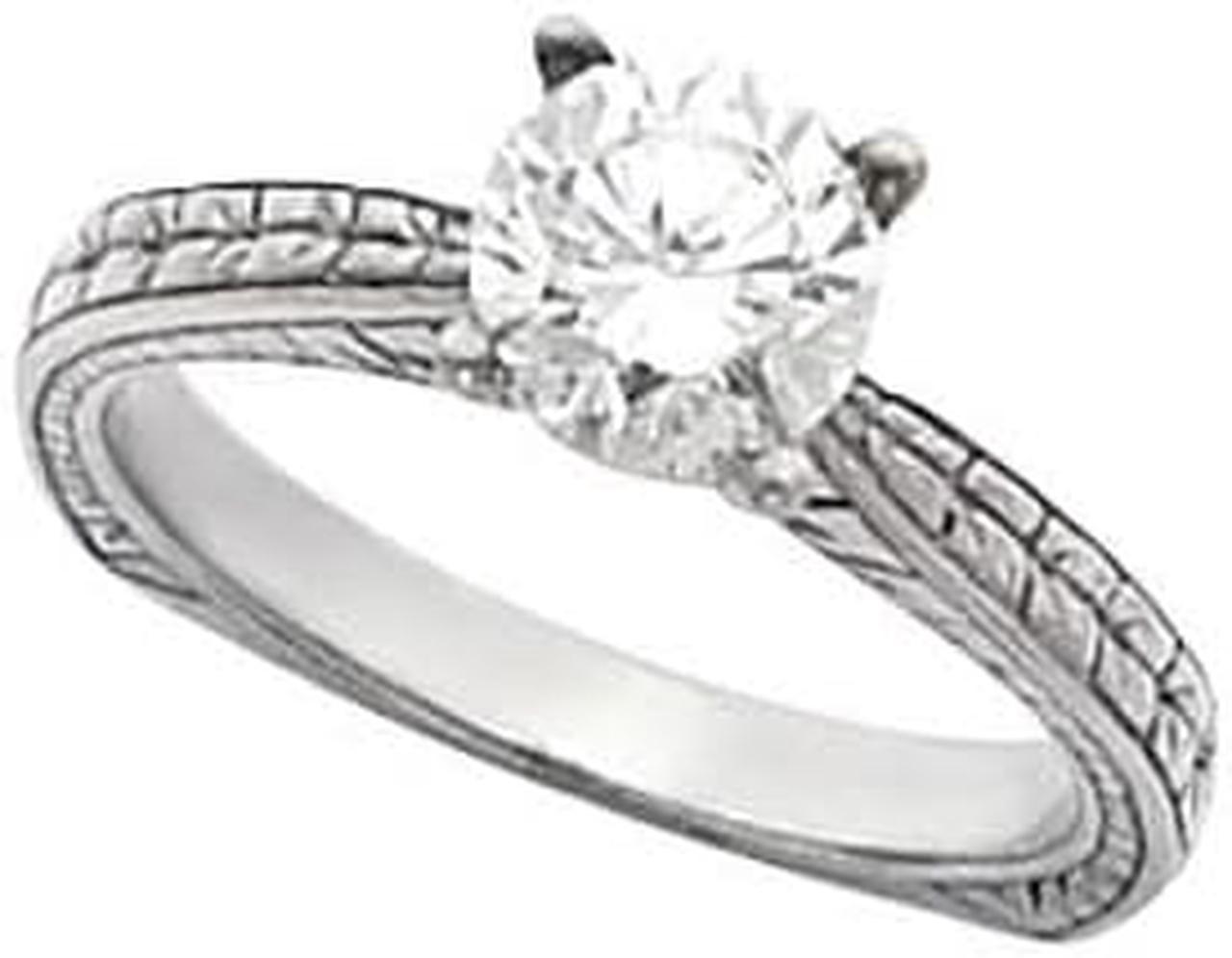 Round Diamond Solitaire Engagement Ring 14k White Gold 1 Ct, (G-H Color, SI Clarity)