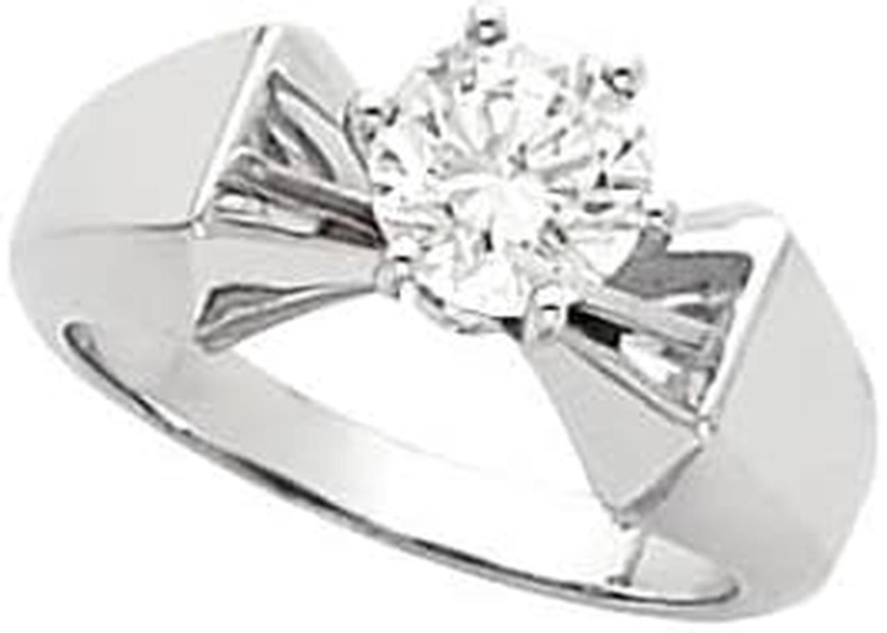 Round Diamond Solitaire Engagement Ring 14k White Gold 1 Ct, (I-J Color, VS Clarity)