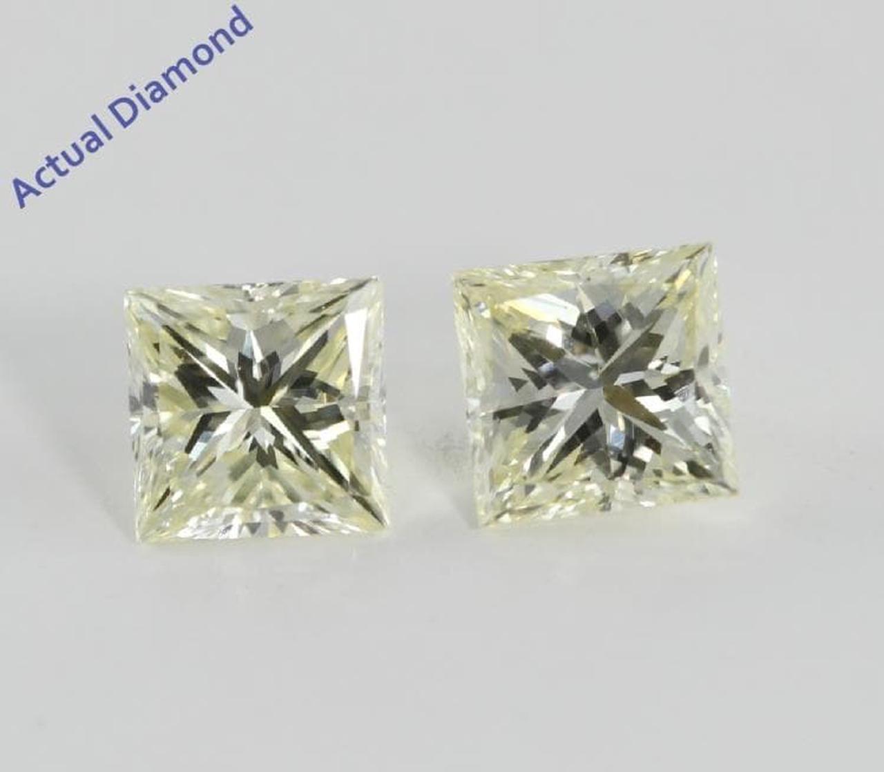 A Pair of Princess Cut Loose Diamonds (1.38 Ct, L Color, SI Clarity)