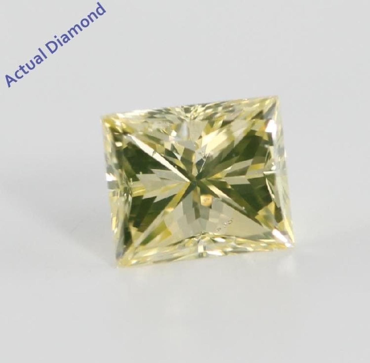 Princess Cut Loose Diamond (0.82 Ct, Natural Fancy Yellow Color, SI1 Clarity) IGL Certified