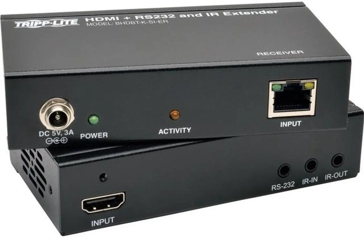 Alt view image 15 of 20 - Tripp Lite BHDBT-K-SI HDBaseT Lite HDMI Over Cat5e/6/6a Extender Kit with Serial and IR Control, 4Kx2K UHD / 1080p, Up to 230-ft. (70M)