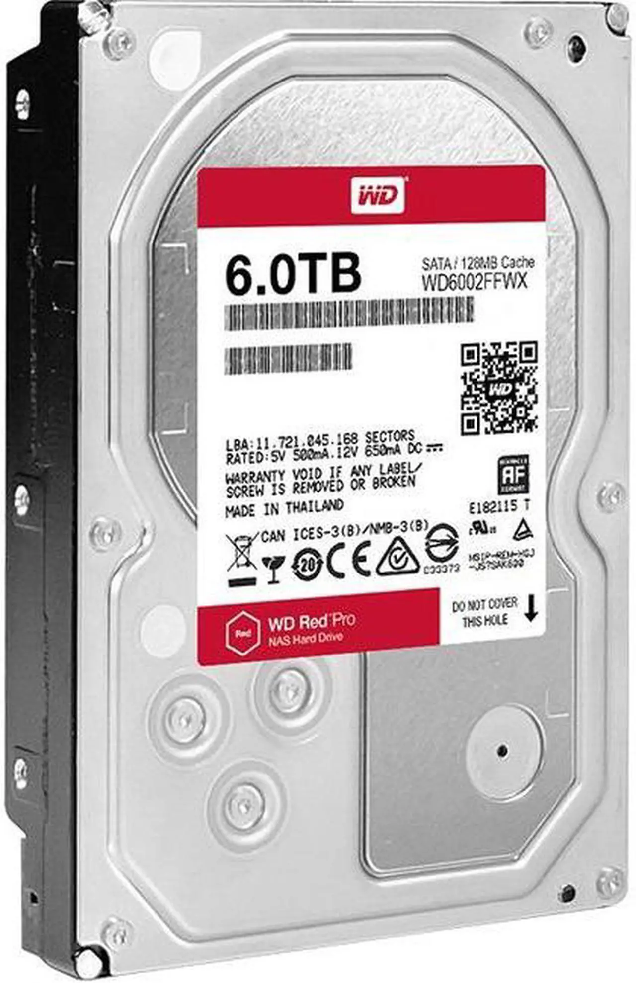 Alt view image 4 of 4 - WD Red Pro 6TB NAS Hard Disk Drive - 7200 RPM Class SATA 6Gb/s 128MB Cache 3.5 Inch - WD6002FFWX
