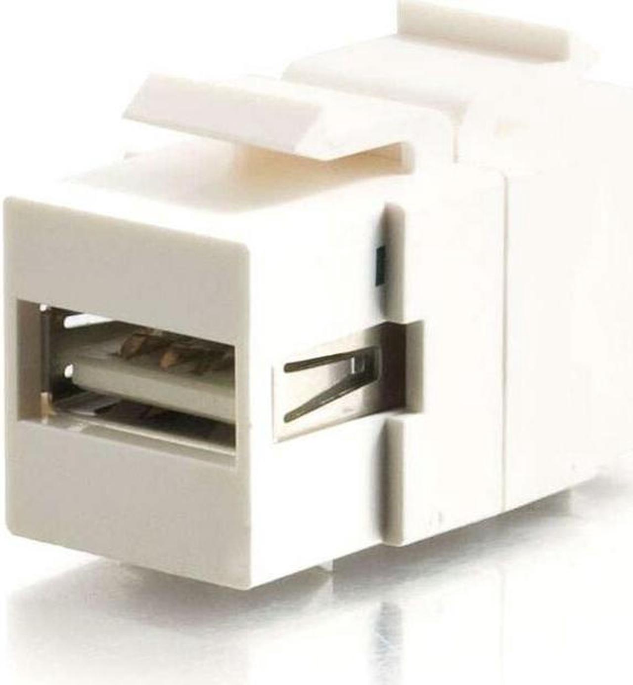 Alt view image 5 of 5 - C2G 28751 Snap-In USB A/B Female Keystone Insert, TAA Compliant, White