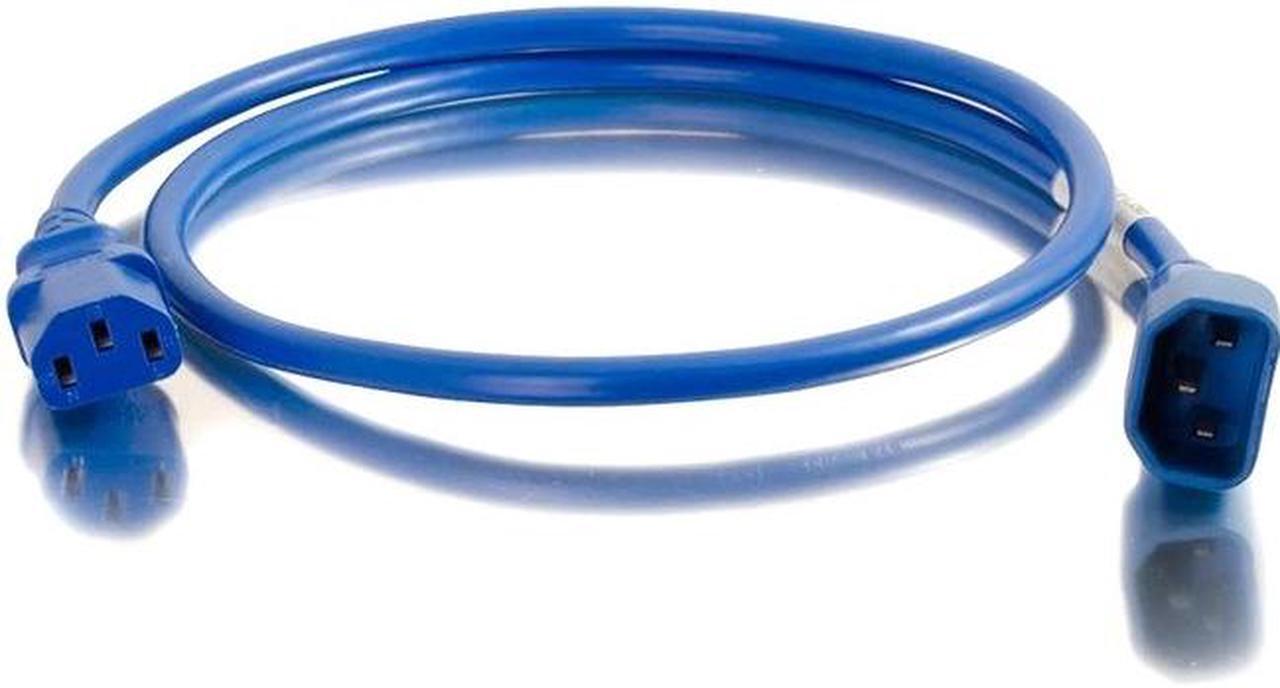 Alt view image 3 of 3 - C2G 17498 18 AWG Power Cord - C14 to C13, Blue (5 Feet, 1.52 Meters)