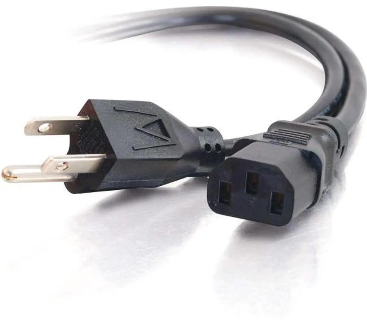Main image of C2G 29925 16 AWG Universal Power Cord - NEMA 5-15P to IEC320C13, TAA Compliant, Black (2 Feet, 0.60 Meters)