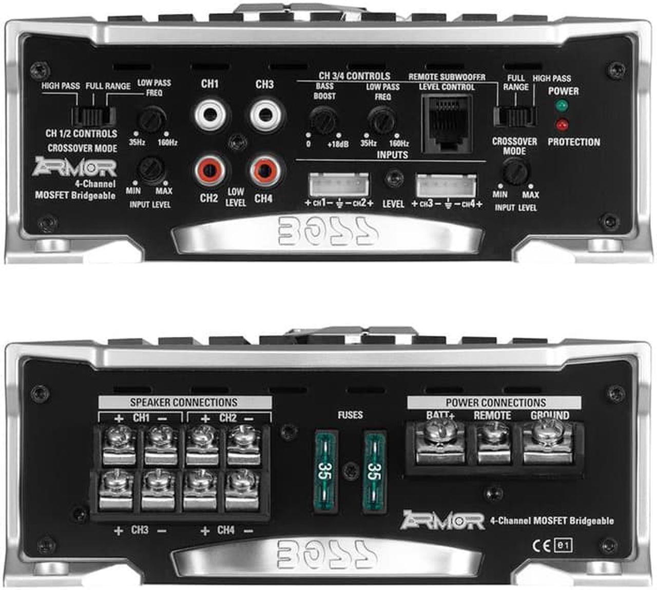 Alt view image 19 of 20 - New Boss Ar2400.4 2400 Watt 4 Channel Car Amplifier Car Audio Car Amp