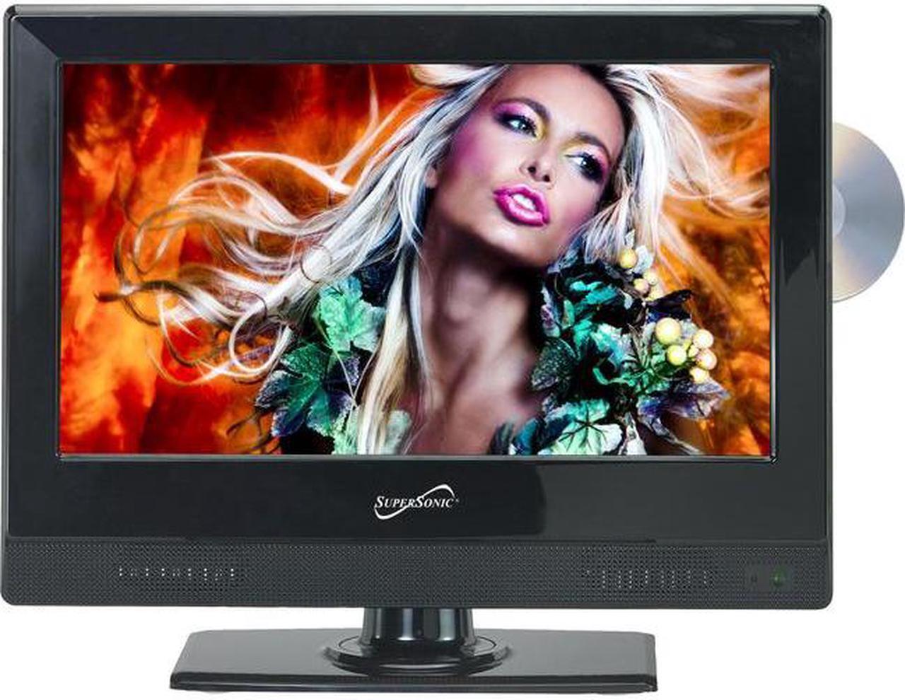 Alt view image 4 of 12 - SUPERSONIC SC-1312 13" Black LED HDTV with Built-in DVD Player